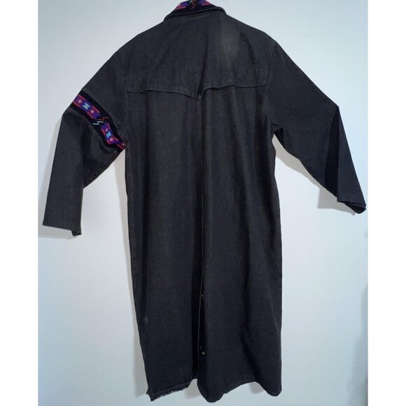 Vintage David James Coat Mens XXLarge Denim Duster Southwestern Made USA 90s - Picture 9 of 16